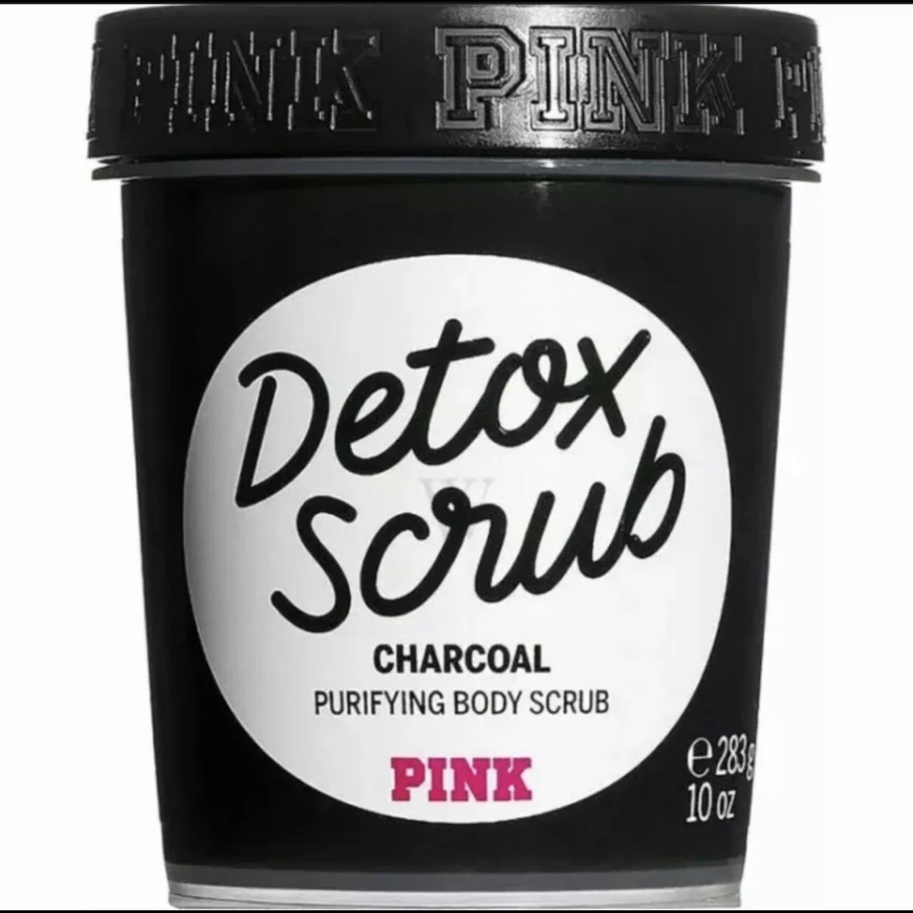 VICTORIAS SECRET PINK DETOX SCRUB CHARCOAL PURIFYING BODY SCRUB 10 oz